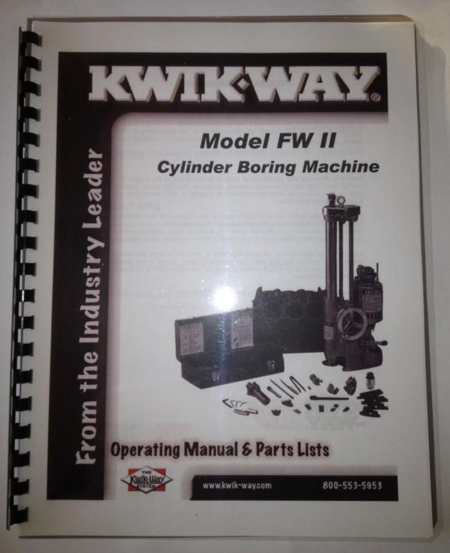 Kwik way fw ii cylinder boring bar manual