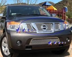 Upper mesh grille 08-11 nissan armada n76507t 3pc logo cut out