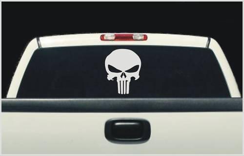 Large 8" punisher skull vinyl die cut decal sticker racing skull cross bones