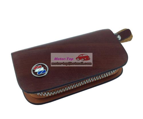 Brown cattle cow leather cover remote key case bag for lacrosse regal enclave