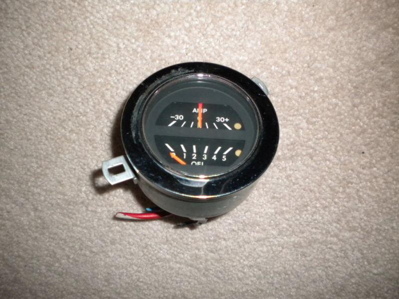 Opel gt vdo amp ammeter / oil pressure gauge with chrome housing