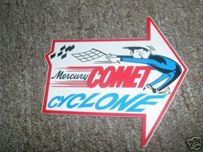 1960's mercury comet cyclone racing logo decal sticker