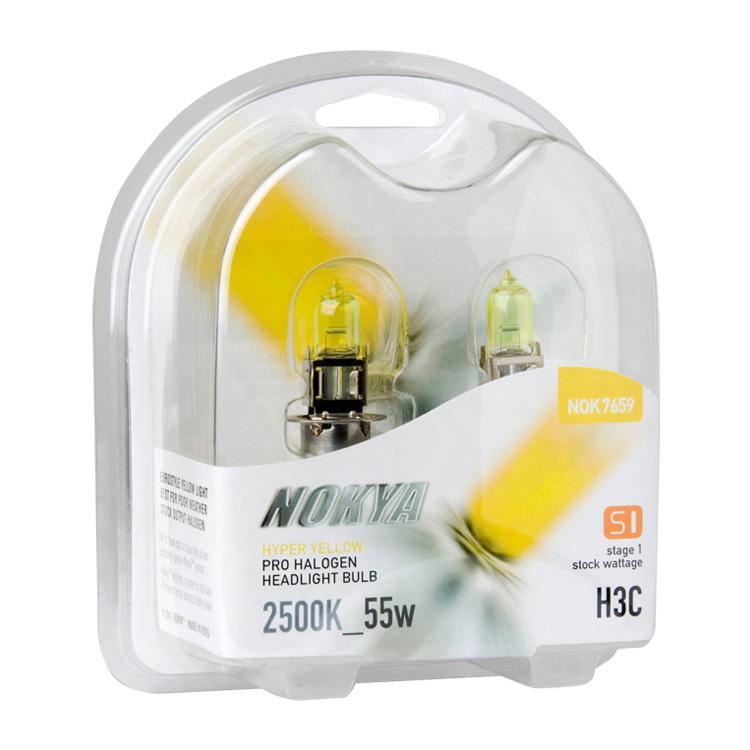 Nokya pro-halogen hyper yellow stage 1 h3c fog light replacement bulbs nok7659