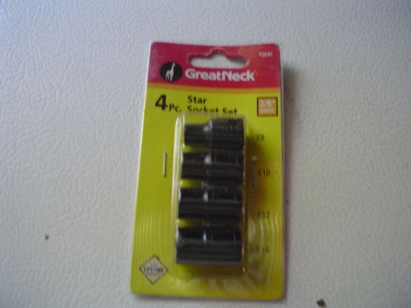 Great neck four piece star socket set – tqe4c-new