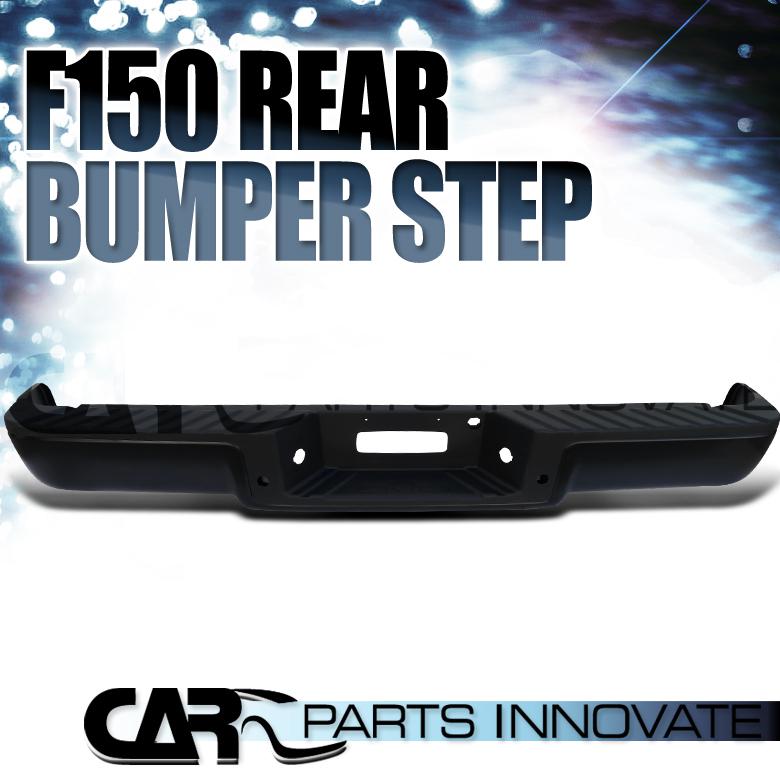 04-05 f150 light duty styleside black rear bumper step w/o sensor hole