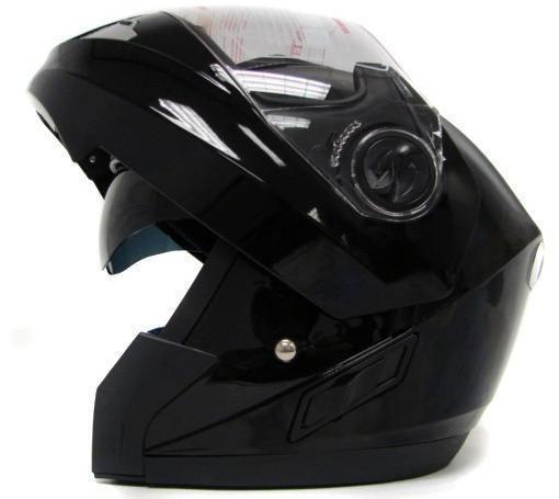 Black full face modular motorcycle flip up helmet dual shield visor ~xl/xlarge