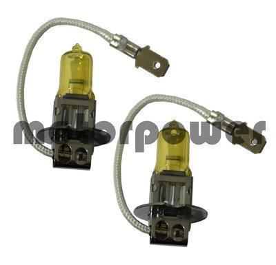 H3 100 watt yellow fog lamp 12v xenon gas halogen #k3 headlight 2 x light bulb