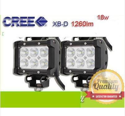 2pcs 4" 18w 1260lm cree led work light bar off-road suv boat 4x4 jeep lamp 4wd