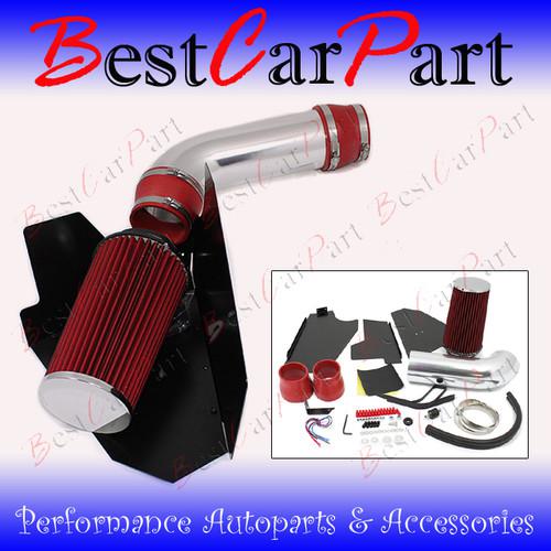 Bcp red 96-00 chevy c3500 k3500 tahoe 5.0/5.7l v8 heat shield cold air intake