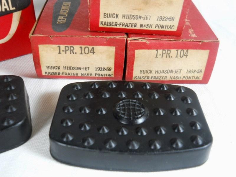 Vintage nos replacement pedal pad set ~ 1932-1959 buick hudson jet nash pontiac
