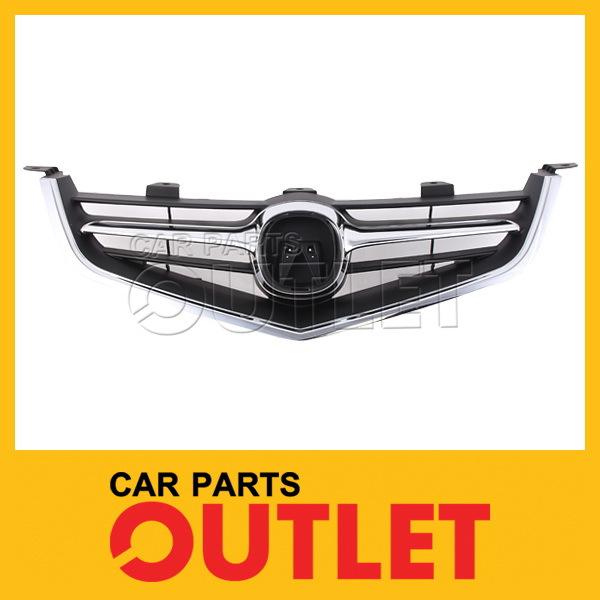 2004 2005 acura tsx front grille chrome frame painted black inner grid panel new