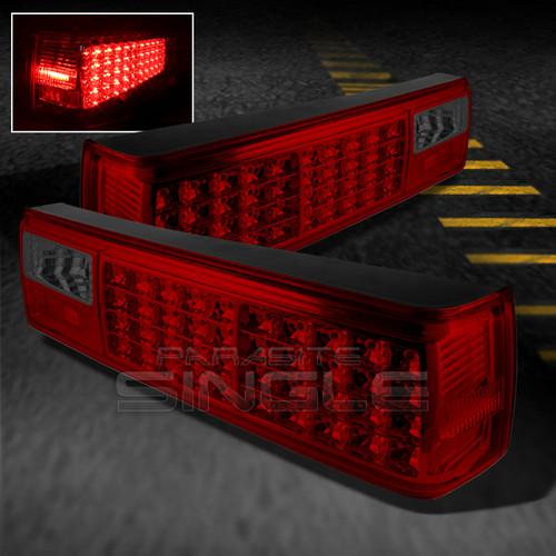 87-93 ford mustang v8 gt svt cobra red smoked full led tail lights lamps pair