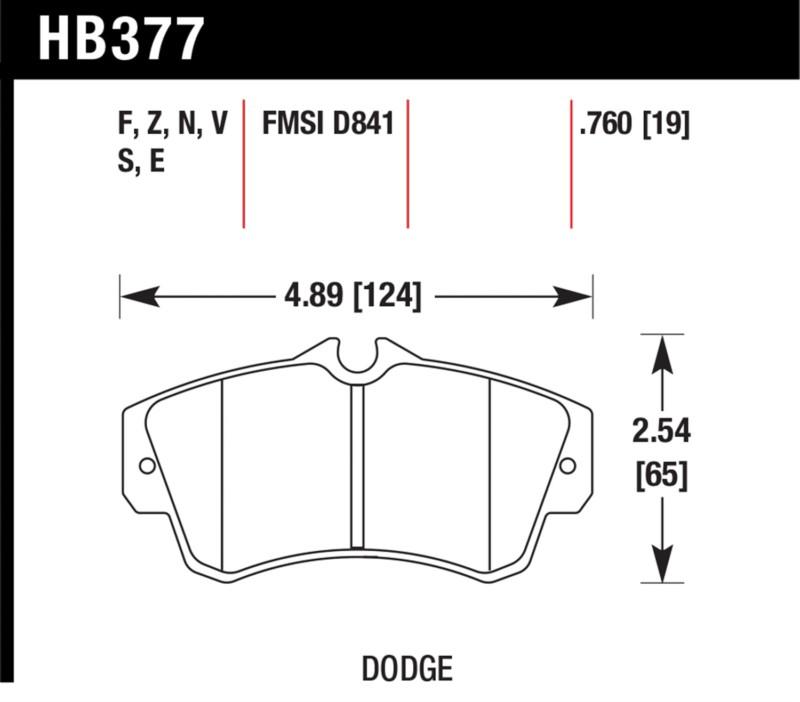 Hawk performance hb377z.760 disc brake pad neon pt cruiser pt cruiser (canadian)