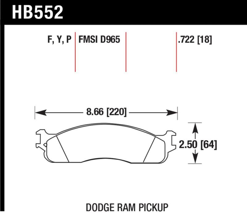 Hawk performance hb552y.722 disc brake pad