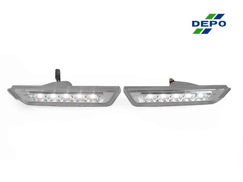 Depo 10-13 chevy camaro crystal clear white led rear side marker lights new pair