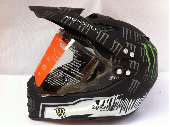 Monster energy ghost motocross enduro racing helmet with visor