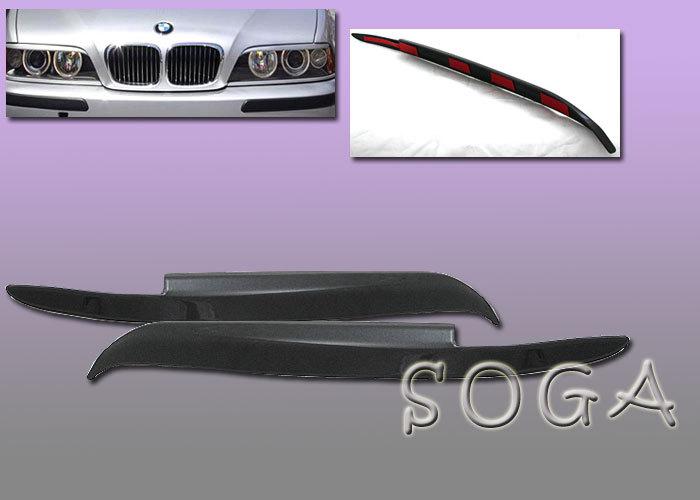 97-03 bmw e39 5-series head light black eyebrows eyelid