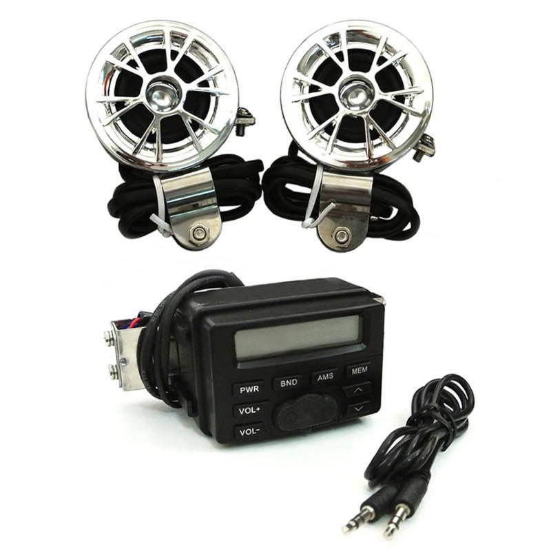 Motorcycle audio system handlebar fm radio stereo amplifier speaker harley honda