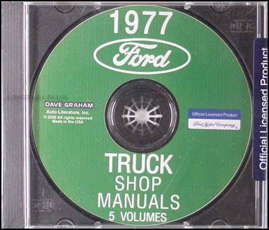 1977 ford truck repair shop manual cd pickup bronco van f100 f150 f250 f350