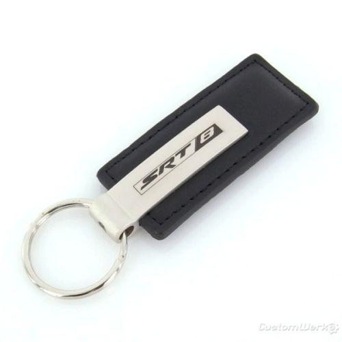 Dodge srt-8 black leather keychain - new!