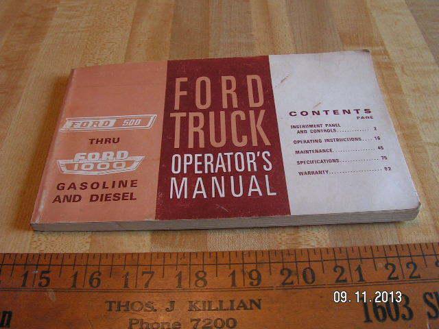 1967 ford heavy duty truck original owner's / owners manual / operators book