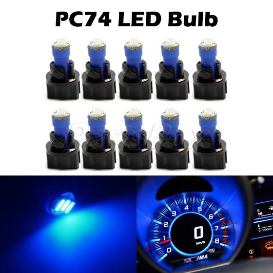 10x t5 pc74 twist sockets blue 17 37 70 instrument panel cluster dash led bulb