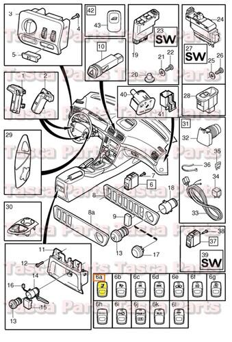 Brand new oem foldable head restraint switch 99-14 volv os60 s80 v70 v70xc xc90