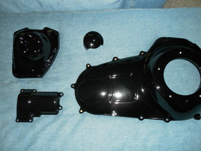 Oem harley davidson touring engine covers gloss black powdercoat 07-2013 primary