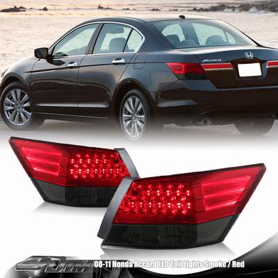 2008-2011 honda accord sedan altezza led red/smoked lens rear tail lights lamps