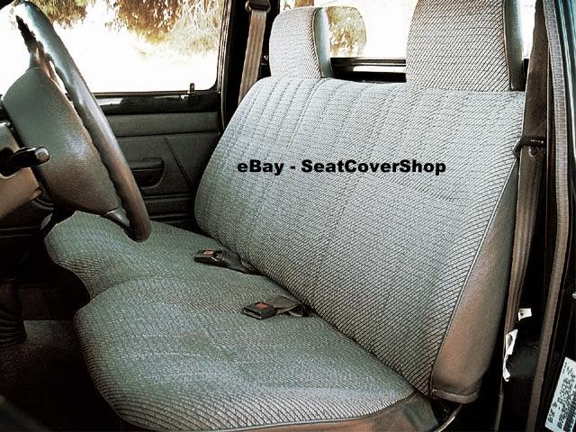 Pickup truck front full bench seat covers custom made fit charcoal gray grey s