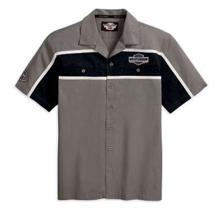 Harley-davidson button down shirt s/s garage style size l large