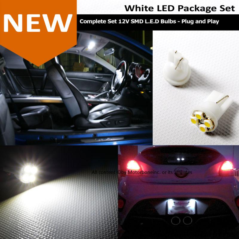 10 pieces xeon white hi power led interior package kit set 98-05 porsche 996