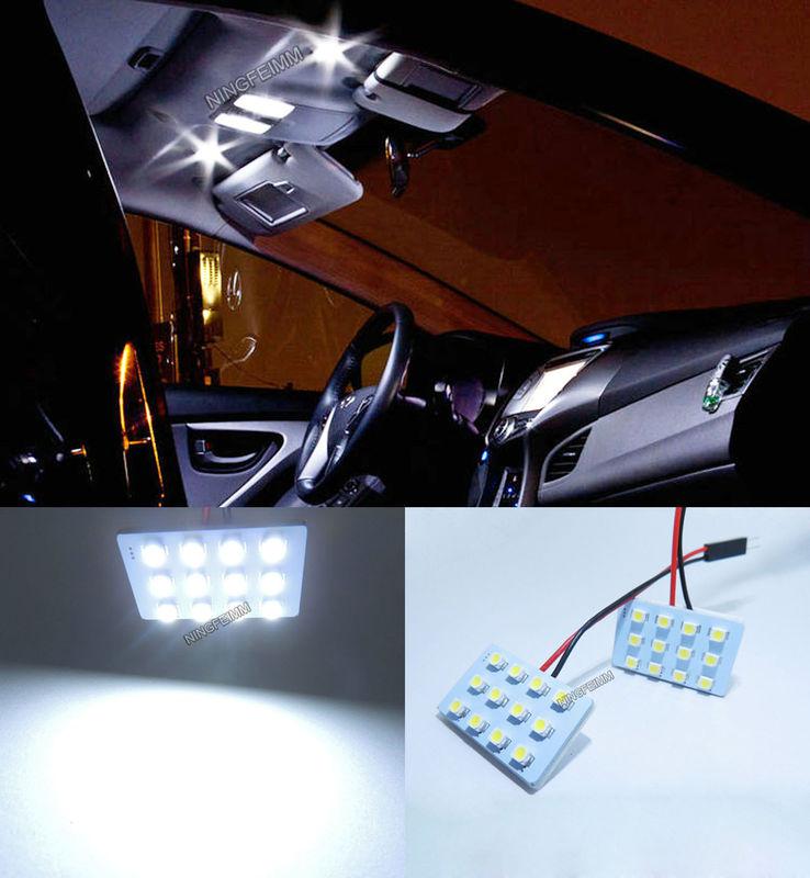 2x xenon white 12-smd led for dome / map light bulb lamp interior panel dl1