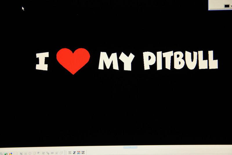 8'' i heart my pitbull vinyl decal sticker white
