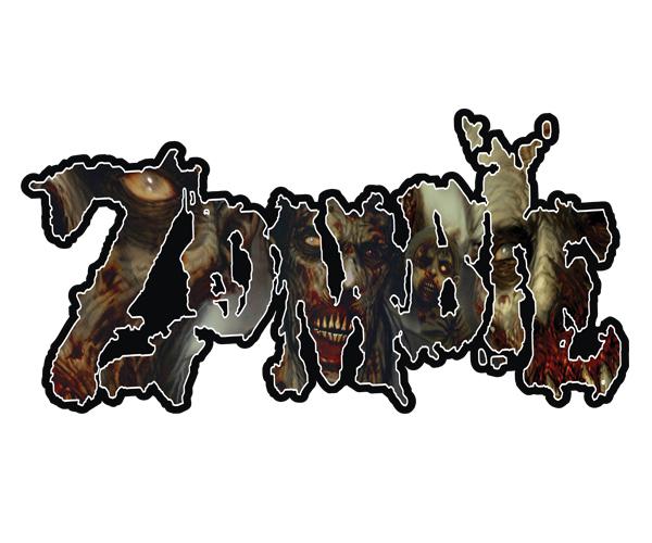 Zombie decal 5"x2.5" zombies walking dead car vinyl bumper sticker zu1