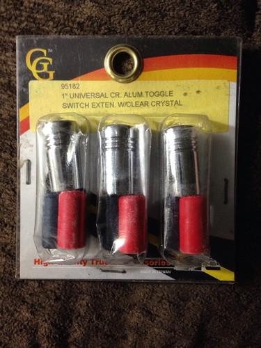 1" universal cr. alum.toggle switch ext. w/clear crystal  3 pack