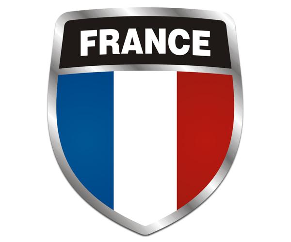 France flag shield decal 5"x4.3" french vinyl car bumper sticker zu1