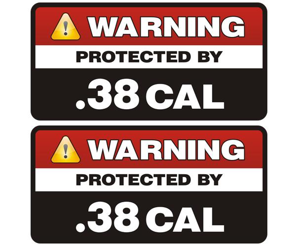 .38 cal protected by decal set 3"x1.5" molon labe 38 handgun ammo sticker zu1