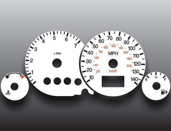 2006-2007 ford focus tach instrument cluster white face gauges