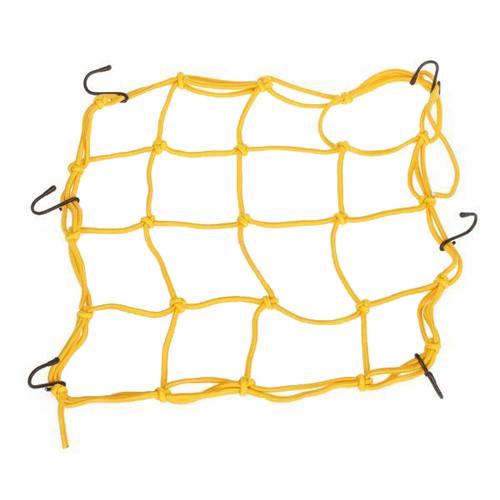 Hooks hold down yellow motorbike motorcycle car cargo net netting bungee 30x30cm