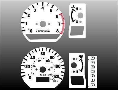 2002-2004 mitsubishi montero instrument cluster white face gauges 02-04