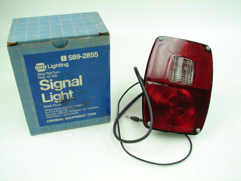 Signal light ford trucks 1968-76 12v black finish qty 1 589-2855 stop tail turn