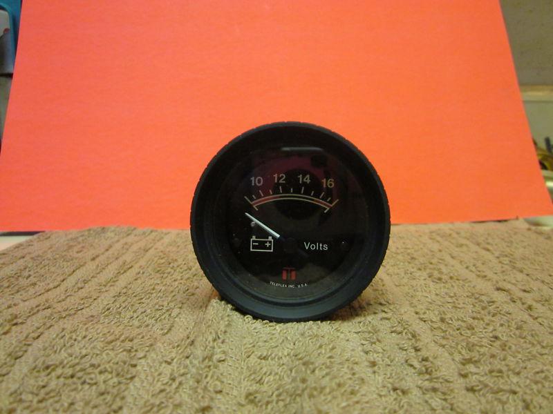 Teleflex voltmeter gauge 53212p black bezel & face marine boat