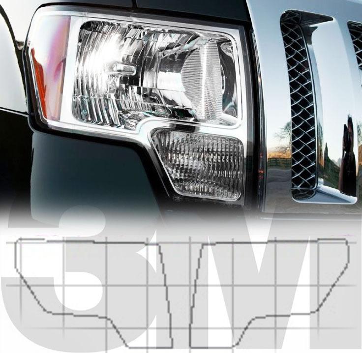 2009-2013 ford f-150 glossy clear 3m protection pre cut headlights film vinyl