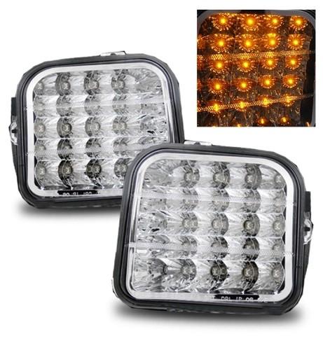 06-10 hummer h3 euro chrome crystal clear full led parking corner signal lights