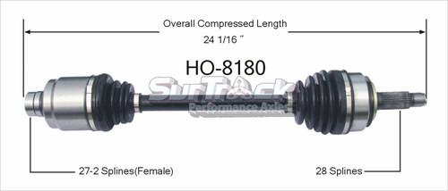 Surtrack perf axles ho-8180 cv half-shaft assembly-new cv axle shaft