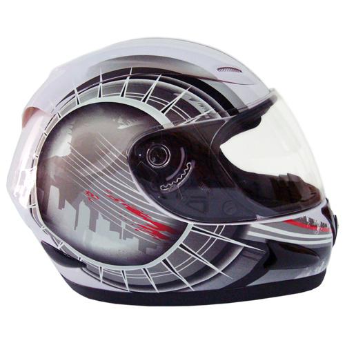 New motorcycle street full face helmet dot approved flip up visor white medium