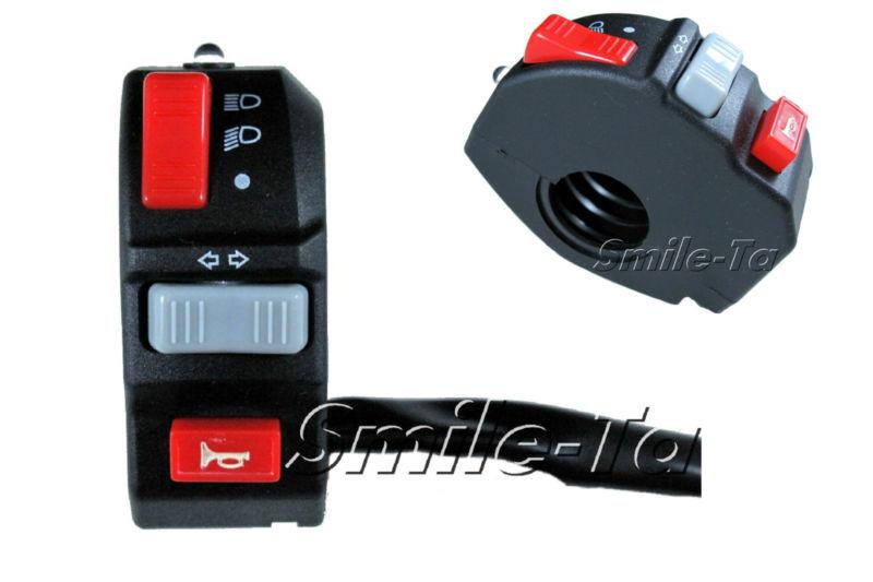 Black motorcycle turn signal headlight mini switch enduro --