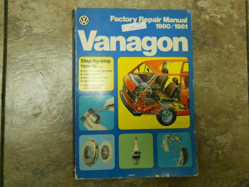  vw volkswagen 1980-1981 vanagon (t3) service repair manual book #vv91