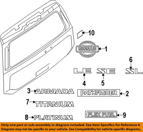 Nissan oem 908767s000 lift gate-protector